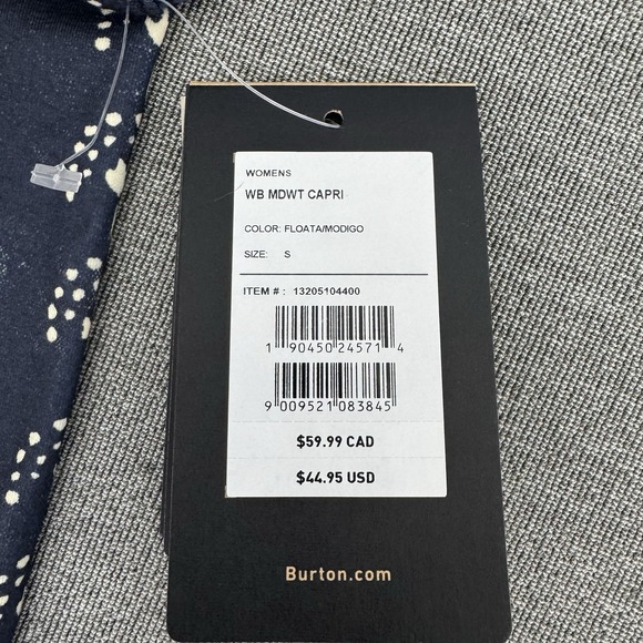NWT Burton Small Women's DRYRIDE Ultrawick Midweight 200 Capri Base Layer Pants - Picture 4 of 13